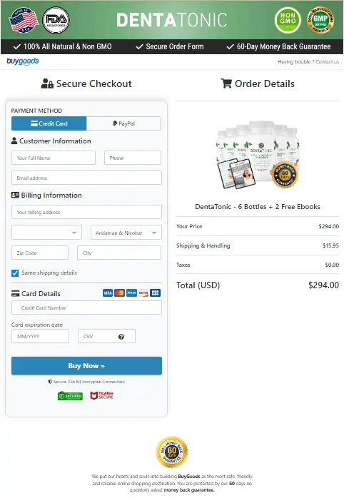 Denta Tonic order page